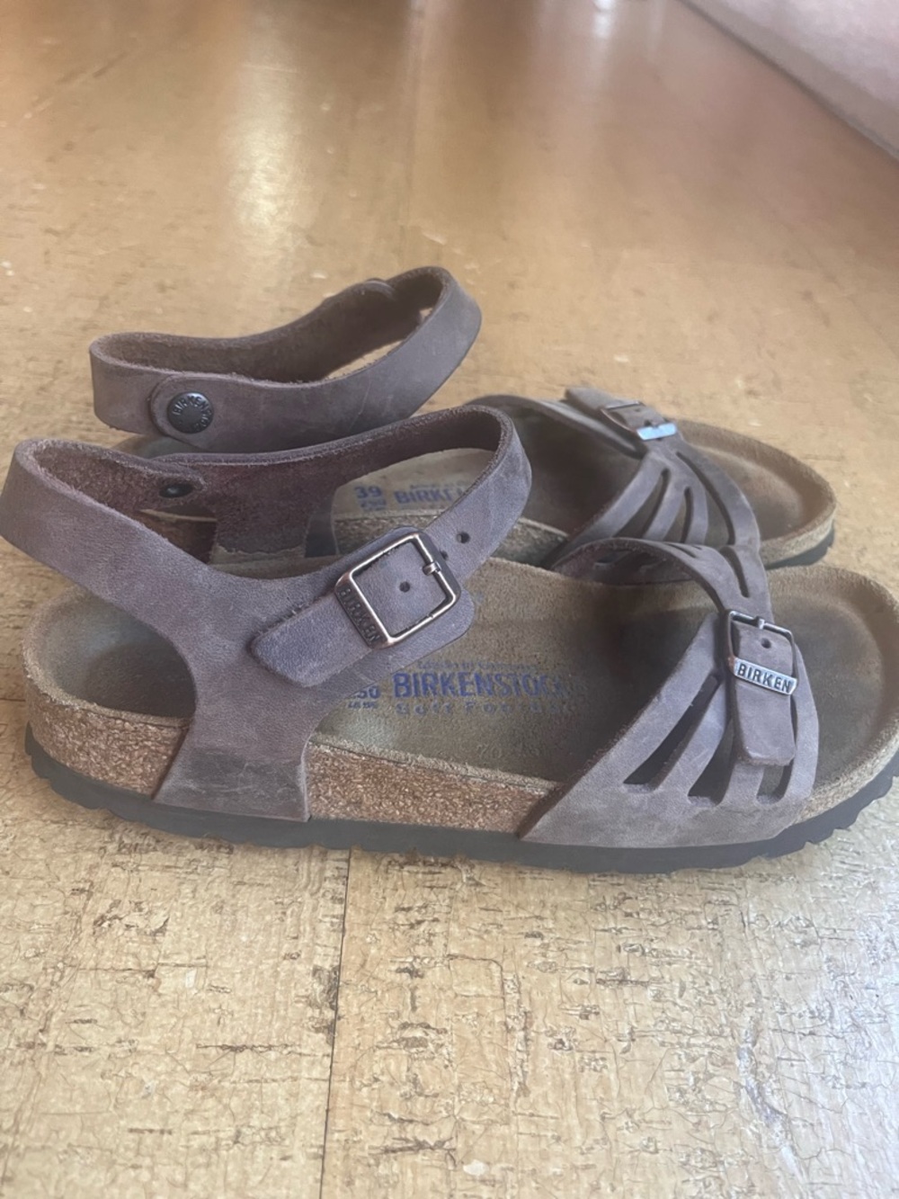 Birkenstock Bali Brown Suede Strappy Ankle Sandals size 39 narrow - Picture 2 of 4
